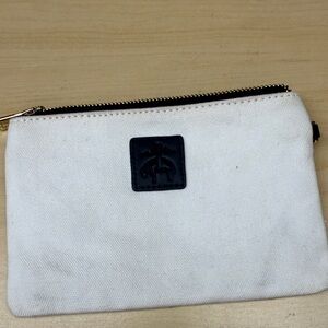 Brooks Brothers Canvas wristlet with Logo Patch